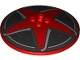 Part No: 3961pb22  Name: Dish 8 x 8 Inverted (Radar) - Solid Studs with Hubcap with Silver and Dark Silver Star Outline and Circles on Black Background Pattern