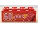 Part No: 39789pb01  Name: Technic, Brick 2 x 4 with 3 Axle Holes with '60 years' Pattern