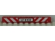Part No: 40490pb012  Name: Technic, Liftarm Thick 1 x 9 with Red and White Danger Stripes and 'LT 8109' Pattern (Sticker) - Set 8109