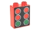 Part No: 4066pb412  Name: Duplo, Brick 1 x 2 x 2 with 4 Red and 2 Green Starting Lights Pattern