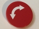 Part No: 4150pb183  Name: Tile, Round 2 x 2 with White Curved Arrow Double on Red Background Pattern (Sticker) - Set 60022