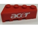 Part No: 41767pb09  Name: Wedge 4 x 2 Right with White 'acer' Pattern (Sticker) - Set 8142-1