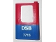 Part No: 4182pb087  Name: Door 1 x 4 x 5 Train Right with Blue Bottom Half and White 'DSB 7715' Pattern (Sticker) - Set 7715