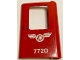 Part No: 4182pb099  Name: Door 1 x 4 x 5 Train Right, Thin Support at Bottom with White Finnish Train Logo and '7720' Pattern (Sticker) - Set 7720