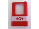 Part No: 4182px1  Name: Door 1 x 4 x 5 Train Right, Thin Support at Bottom with White Stripe and Train Logo Pattern