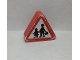 Part No: 42025pb11  Name: Duplo, Brick 1 x 3 x 2 Triangle Road Sign with Pedestrian Crossing Warning Pattern (Sticker) - Sets 9207 / 9211