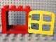 Part No: 4253c02  Name: Duplo Door / Window Frame 2 x 4 x 3 Flat Front Surface with Yellow Door / Window with 4 Panes (4253 / 4809)