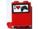 Lot ID: 401772401  Part No: 4345pb10  Name: Container, Box 2 x 2 x 2 with 'I', Red Heart, and Black Game Controller (I Love Games) Pattern (Sticker) - Set 60231