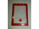 Part No: 4347pb08  Name: Window 1 x 4 x 5 with Fixed Glass and 5 White Stripes and Red Cross Pattern (Sticker) - Set 6380