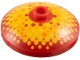Part No: 43898pb015  Name: Dish 3 x 3 Inverted (Radar) with Bright Light Orange, Bright Light Yellow, and Orange Dots Pattern