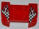 Part No: 44674pb20  Name: Vehicle, Mudguard 2 x 4 with Headlights Overhang with Checkered Flames Pattern on Both Sides (Stickers) - Set 8198