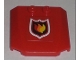 Part No: 45677pb026  Name: Wedge 4 x 4 x 2/3 Triple Curved with Fire Logo Pattern (Sticker) - Set 7206