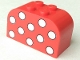 Part No: 4744px2  Name: Slope, Curved 4 x 2 x 2 Double with Four Studs with Dots White Pattern