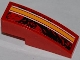 Part No: 50950pb058L  Name: Slope, Curved 3 x 1 with Orange and White Lines Pattern Model Left Side (Sticker) - Set 9092