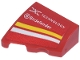 Part No: 5095pb014  Name: Wedge 2 x 2 x 2/3 Left with White 'DXC TECHNOLOGY' and 'Bitdefender' Logo and Curved Yellow Stripe Pattern (Sticker) - Set 77242