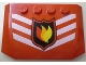 Part No: 52031pb005  Name: Wedge 4 x 6 x 2/3 Triple Curved with Fire Logo Badge and 3 White Chevrons Pattern (Sticker) - Set 7239