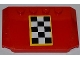 Part No: 52031pb038  Name: Wedge 4 x 6 x 2/3 Triple Curved with Checkered Flag with Yellow Outline Pattern (Sticker) - Set 4643