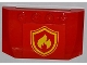 Part No: 52031pb053  Name: Wedge 4 x 6 x 2/3 Triple Curved with Yellow and Red Fire Logo Badge Pattern (Sticker) - Set 4208