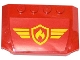 Part No: 52031pb070  Name: Wedge 4 x 6 x 2/3 Triple Curved with Yellow and Red Fire Logo Badge and Yellow Stripes Pattern (Sticker) - Set 60061