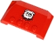 Part No: 52031pb141  Name: Wedge 4 x 6 x 2/3 Triple Curved with White Bulldog with Spiked Collar on Red Background Pattern (Sticker) - Set 60245