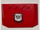 Part No: 52031pb187  Name: Wedge 4 x 6 x 2/3 Triple Curved with White Bulldog with Spiked Collar on Red Background Pattern (Sticker) - Set 60246