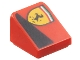 Lego part: Slope 30 1 x 1 x 2/3 with Ferrari Logo and Black Triangle Pattern Model Right Side