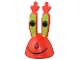 Part No: 54874pb01  Name: Minifigure, Head, Modified Mr. Krabs with Lime Eyes and Black Smile Pattern