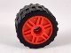 Part No: 55981c06  Name: Wheel 18mm D. x 14mm with Pin Hole, Fake Bolts and Shallow Spokes with Black Tire 24 x 14 Shallow Tread, Band Around Center of Tread (55981 / 89201)