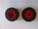 Part No: 55982c05  Name: Wheel 18mm D. x 14mm with Axle Hole, Fake Bolts and Shallow Spokes with Black Tire 30.4 x 14 Offset Tread Band Around Center of Tread (55982 / 92402)