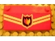 Part No: 58181pb01  Name: Slope 33 3 x 6 without Inner Walls with White Stripes and Fire Logo Badge Pattern (Sticker) - Set 7906