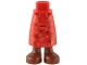 Part No: 59595c00pb14  Name: Mini Doll Hips and Skirt Long, Robe with Bright Pink Flowers and Dark Brown Dots, Reddish Brown Boots Pattern - Thick Hinge