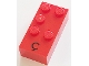 Lot ID: 398100800  Part No: 60289pb01  Name: Brick, Braille 2 x 4 with 5 Studs with Black Capital Letter C with Cedilla (Ç) Pattern (dots-12346 ⠯) (French with Antoine Numbers)