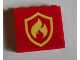 Part No: 60581pb143  Name: Panel 1 x 4 x 3 with Side Supports - Hollow Studs with Fire Logo Badge Pattern (Sticker) - Set 60214