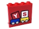 Part No: 60581pb168  Name: Panel 1 x 4 x 3 with Side Supports - Hollow Studs with 'YS', Blue and Yellow Railroad Cars Pattern (Sticker) - Set 60233