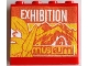 Part No: 60581pb242  Name: Panel 1 x 4 x 3 with Side Supports - Hollow Studs with 'EXHIBITION', 'museum', Mountains and Caveman with Pike / Spear Pattern (Sticker) - Set 60200