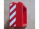 Part No: 60598pb002L  Name: Window 2 x 4 x 3 - Hollow Studs with Red and White Danger Stripes Pattern on Left Side (Sticker) - Set 60023