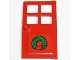 Part No: 60623pb01  Name: Door 1 x 4 x 6 with 4 Panes and Stud Handle with Green Christmas Wreath Pattern (Sticker) - Set 10229