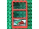 Part No: 6160c03pb05  Name: Window 1 x 4 x 6 with 3 Panes with Fixed Trans-Light Blue Glass with Money and Red Ticket Right Pattern (Sticker) - Set 4556