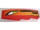 Part No: 61678pb011R  Name: Slope, Curved 4 x 1 with Headlight and Flames Pattern, Model Right (Sticker) - Set 8898
