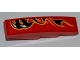 Part No: 61678pb028L  Name: Slope, Curved 4 x 1 with Claws and Black Flames Pattern Model Left Side (Sticker) - Set 8227