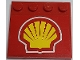 Part No: 6179pb174  Name: Tile, Modified 4 x 4 with Studs on Edge with Large Shell Logo Pattern (Sticker) - Set 8157