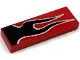 Part No: 63864pb323  Name: Tile 1 x 3 with Black Flames with Silver Outline Pattern