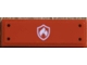 Part No: 63864pb325  Name: Tile 1 x 3 with White Fire Logo Badge and Screws Pattern (Sticker) - Set 60414