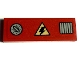 Part No: 63864pb327  Name: Tile 1 x 3 with Black and Yellow Electricity Danger Triangle, Silver Fuel Filler Cap and Air Vent Pattern (Sticker) - Set 76261