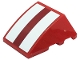 Part No: 64225pb047  Name: Wedge 4 x 3 Triple Curved No Studs with Red and White Stripes Pattern (Sticker) - Set 41685