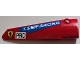 Part No: 64393pb063  Name: Technic, Panel Fairing # 6 Long Smooth, Side B with White 'SMP RACING' on Blue Stripe, Green 'PRO' on Rectangle and Ferrari Logo Pattern (Sticker) - Set 42125