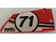 Part No: 64682pb023  Name: Technic, Panel Fairing #18 Large Smooth, Side B with Number 71 and 'FRAME WORK' Pattern (Sticker) - Set 42000