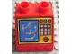 Part No: 6474pb08  Name: Duplo, Brick 2 x 2 x 1 1/2 Slope 45 with Blue Computer Screen and Buttons on Yellow Background Pattern