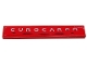 Part No: 6636pb186  Name: Tile 1 x 6 with Silver 'EUROCARGO' and Curved Black Line on Red Background Pattern (Sticker) - Set 8185