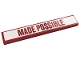 Part No: 6636pb260  Name: Tile 1 x 6 with Red 'MADE POSSIBLE' on White Background Pattern (Sticker) - Set 10272